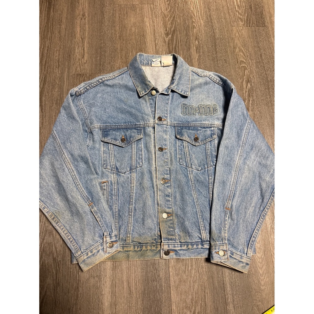Vintage Planet Mars M&Ms Denim Jacket Made in USA Light Wash Blue Medium